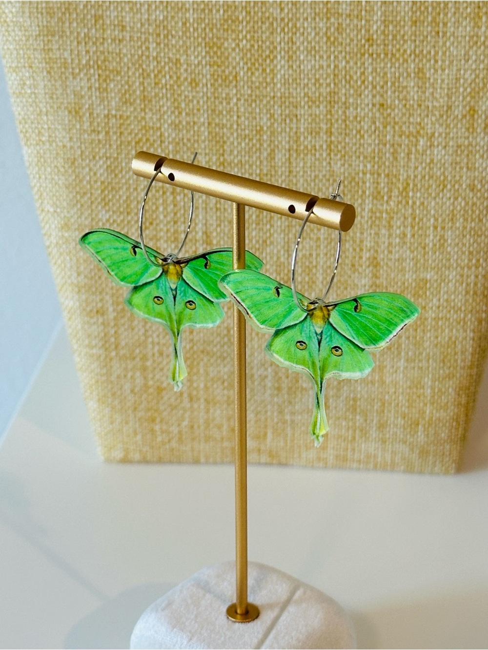 Fashion Jewelry Green Luna Moth Drop Earrings - Women Jewelry